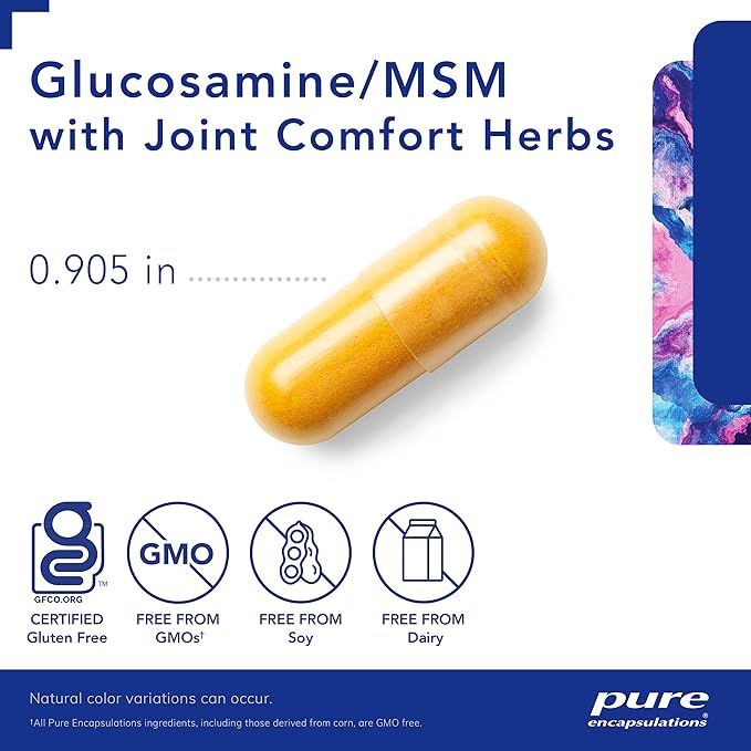 Pure Encapsulations Glucosamine MSM | Supplement for Joint Support, Mobility, Comfort, Cartilage Health, and Connective Tissue* | 180 Capsules